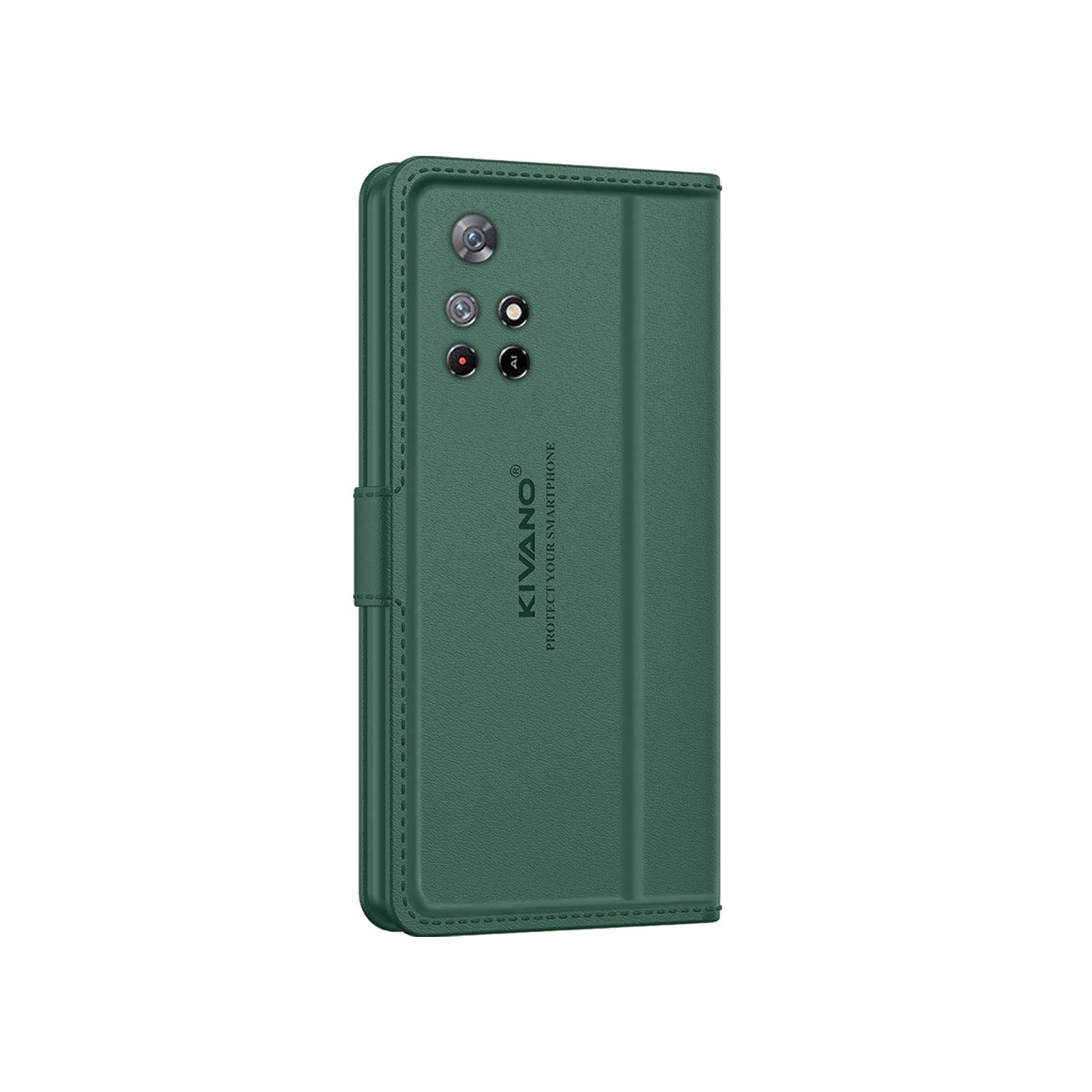 Leather Wallet Case for Xiaomi Redmi Note 11T 5G / Poco M4 Pro 5G ?Stylish Flip Folio Cover with Card Holder, Stand,-KIVANO LUXE - Aibex